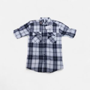 Home cavio boys black cotton checks shirt