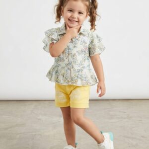 girls printed top with shorts