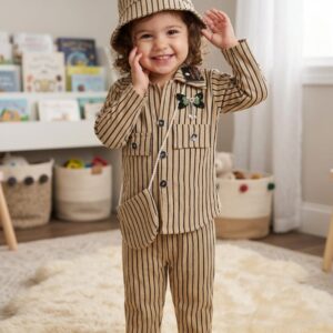 striped cotton shirt and pants for girls