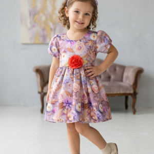 vmart girls floral print fit flare dress
