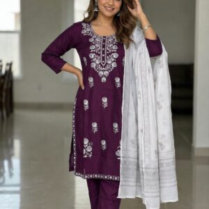 siril women's cotton blend straight fit straight chikankari kurti