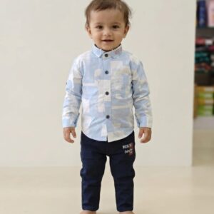 mashup boys regular fit printed club collar casual shirt
