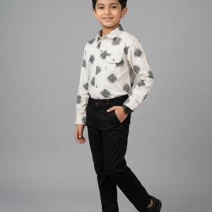 mufti men slim fit printed spread collar casual shirt and pant