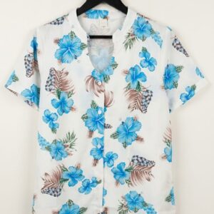 trendy queen women's printed straight mandarin neck shirt
