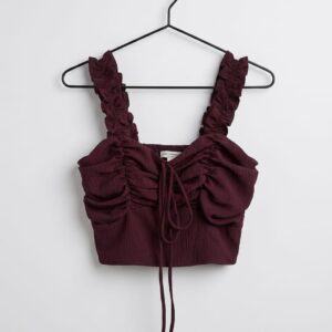 flutter sleeve ruffles crop top