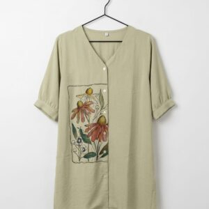 utsa floral pattern cotton tunic
