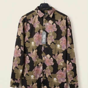 viscose men floral print slim fit shirt