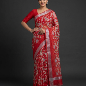 floral printed cotton saree