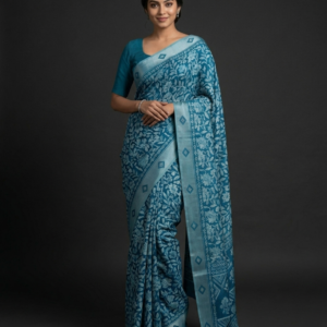 women's litchi soft silk jacquard saree