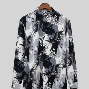 viscose men floral print slim fit shirt