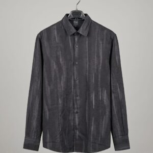 gleaming grazed abstract printed comfort satin casual shirt