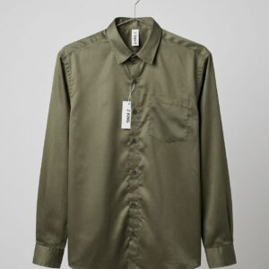 satin men slim fit solid casual shirt