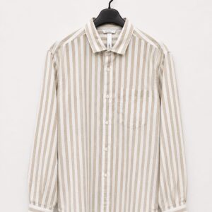men relaxed fit fit striped cut away collar casual shirt
