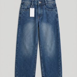 loose barrel leg denim jeans