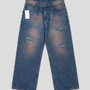 men's patch worked baggy jeans