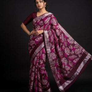 printed cotton saree