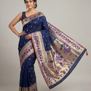 leeli peeri designer woven paithani cotton silk saree
