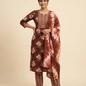 floral printed kurta suit set