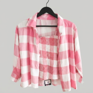 blossom gingham two piece set