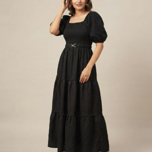 the noir elegance tiered maxi
